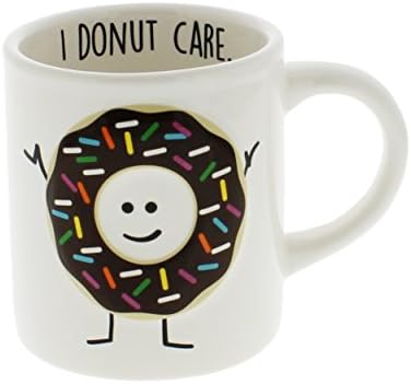 American Atelier Donut Cerâmica Caneca 12 oz-Para café, chá, cacau, sorvete ou até uma sopa ou ideia de presente de hospedagem para qualquer ocasião especial, inauguração ou aniversário, branco