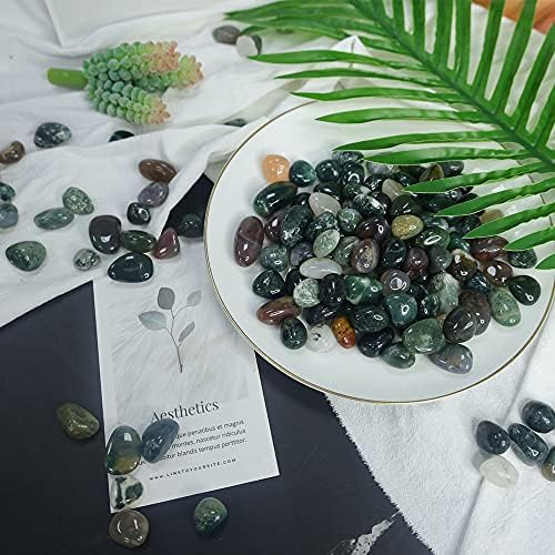 Ningye 1.1lbs decorativos redondos seixos rochas 0,4-0,8 polegadas Tordidas de ágata natural polido para plantas em casa vaso de vaso