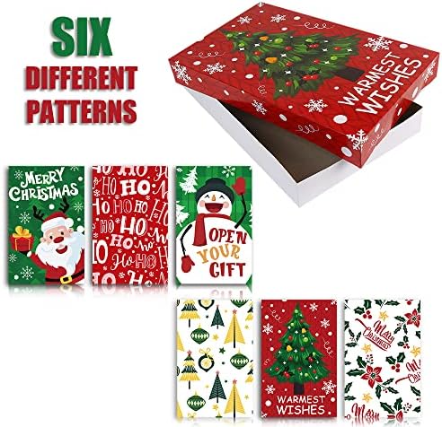 Caixas de presente de Natal de Suloli com tampas, 12 caixas de roupa de camisa estampadas de embalagem para presentes de embrulho