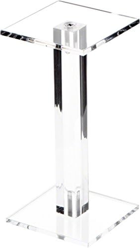 Plymor Clear acrílico quadrado de barbell Pedestal Display Riser 6,375 polegadas x 3 polegadas x 3 polegadas