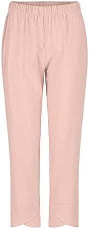 2023 calças de linho de algodão, verão casual perna larga e solta Capri Capri Compy Fashion Fashion Lounge Beach Capri Pants for