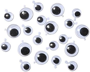 Darice 160 peças tamanhos variados de olhos redondos pegajosos, preto e branco