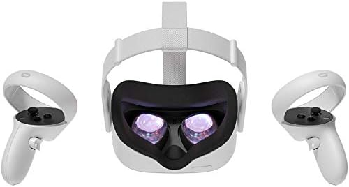 Oculus Quest 2-Vídeo de 256 GB-White Advanced Advanced All-In-One Reality Headset-som cinematográfico 3D-Para entretenimento em família de férias em família-16 pés de link USB tipo C Tipo-C