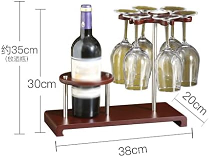 WFJDC no estilo europeu Rack de vidro de vidro de vinho europeu decoração de vinho tinto de vinho de vidro de cabeça para baixo garrafa de vinho da sala de estar de decanter rack de madeira de madeira maciça