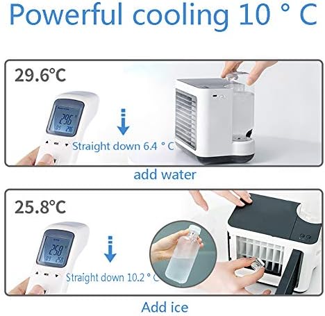 YNAYG Air Cooler portátil evaporativo Cooler de ar, mini ar condicionado USB, 3 em 1 Space RECERLER PESSOAL Desktop 3 velocidades