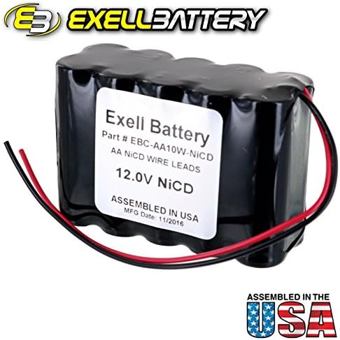 2pc Exell 12V 1000mAh NICD Battery