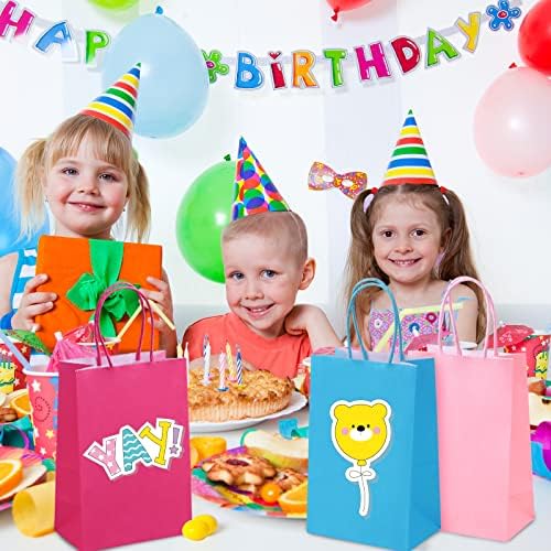 Moretoes 48pcs Party Favor Sacos, 12 cores pequenos sacos de presente a granel, sacos de brindes com alças para crianças aniversário,