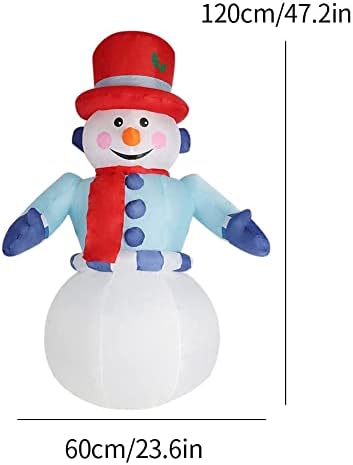 Cinco domínios Decorações de Natal infláveis ​​ao ar livre de Natal inflável de boneco de neve inflável Brinquedos infláveis ​​de jardim com luzes Decoração de Natal ao ar livre Cor: UK Plug, Tamanho: 120C