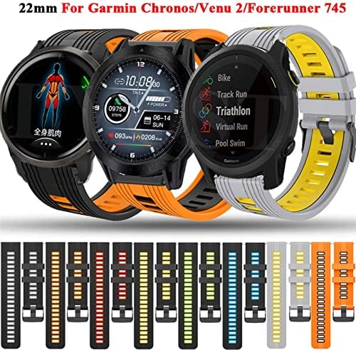 Correias de pulso de pulseira CEKGDB 22mm para Garmin Venu 2/Vivoactive 4 Smartwatch Silicone Watchband Forerunner