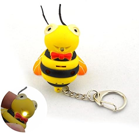 Smrroy Er 5SD Keychain com efeito sonoro - Bee luminosa amarela fofa + preto