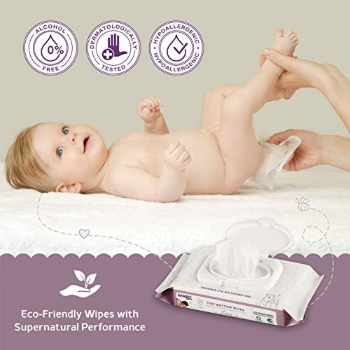 Bambe Nature Tidy Bottoms Eco-Friendly Baby Wipes, 50 contagem