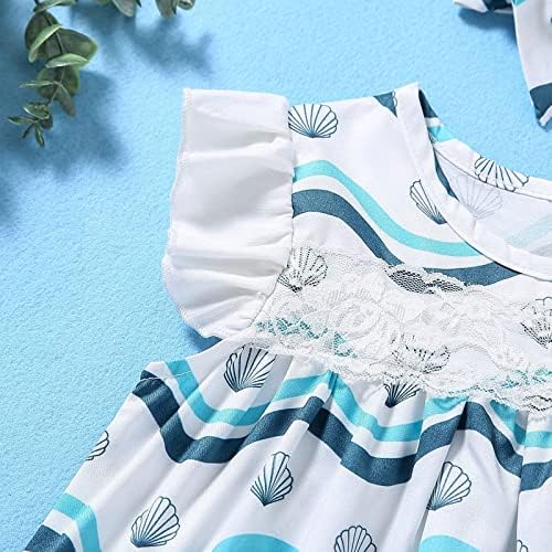 Vestidos de menina meninas meninas Criança de praia estampas marítimas flautel