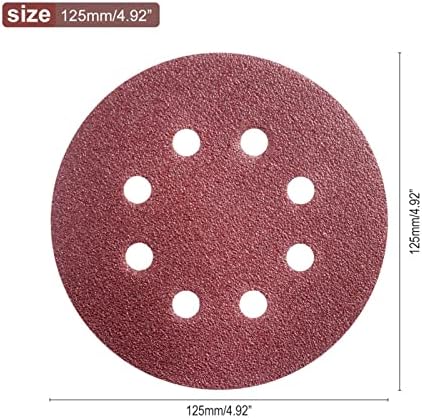 Zsblxhhjd lixa abrasiva 10 peças disco manilha de lixando discos de 5 polegadas sem orifício/8 orifícios folha de polimento da almofada de papel da almofada de lixadeira redonda