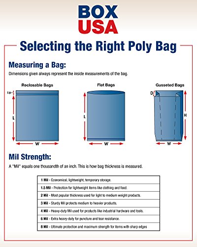 Caixa EUA BPB3898 Reclosable 6 Mil Poly Bags, 14 x 24, Limpo