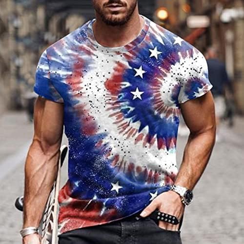 BEUU Mens Soldado Patriótico T-shirts de manga curta, 4 de julho Retro American Flag American Tops Summer Muscle Tees