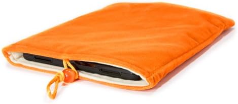 Caixa de ondas de caixa compatível com Galaxy Tab 10.1 Sch -I905 - bolsa de veludo, manga de bolsa de tecido macio com cordão - laranja em negrito
