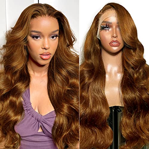 Urain Clear Brown Lace Front Wigs Human Human Hair Preado Corpo Wave Wigs Glueless Human Human Human Human 13x4 HD Lace Front Wigs para mulheres negras perucas de cabelo humano virgem brasil