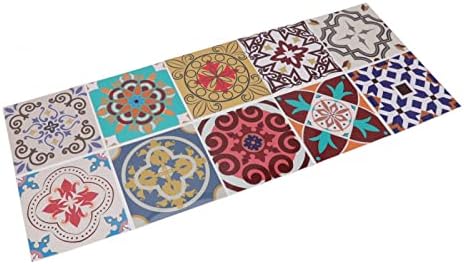 Peela e azulejo de oumefar, adesivo de ladrilhos de estilo marroquino 10pcs anti -óleo para o quarto adesivo