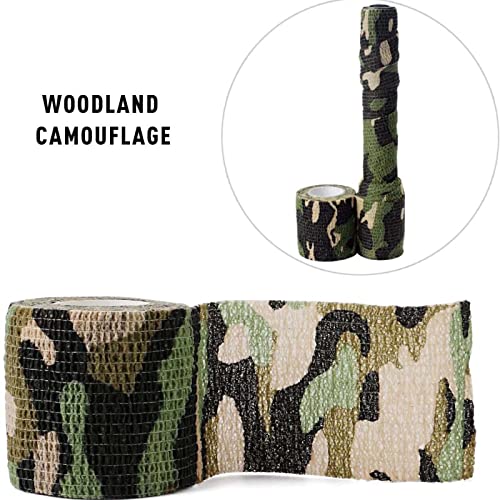 Auto adesivo Bandagem Wrap 8 Roll Camouflage Wrap Tape 2 '' x 4,92yd não reflexivo furtivo fita Camo Exército Militar de caça à camuflagem formam embrulho para a lanterna de lanterna de lanterna de câmera