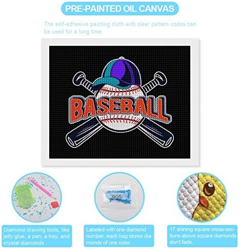 Eu amo kits de pintura de diamante de beisebol 5d broca completa de broca de shinestone artes decoração de parede para adultos 16 x20