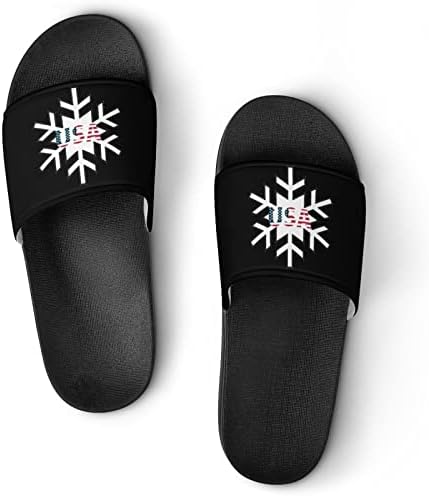 Sandálias de flocos de neve dos EUA não deslizam chinelos de dedo do pé para massagem Banho de spa de chuveiro