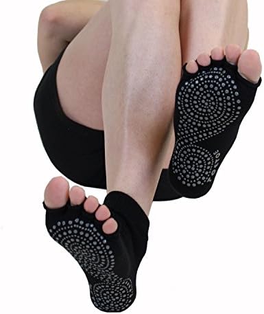 ToeToe-Yoga & Pilates Anti-Slip Sole Micro-Crew Open Cotton Toe Meocks