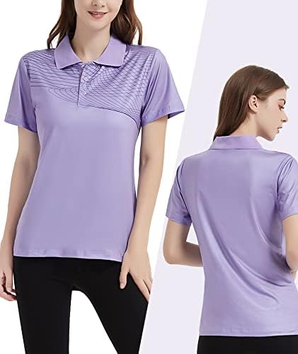 Little Beauty Women's Golf Polo T camisetas de manga curta de colarinho de umidade leve de umidade de tênis de tênis de tênis