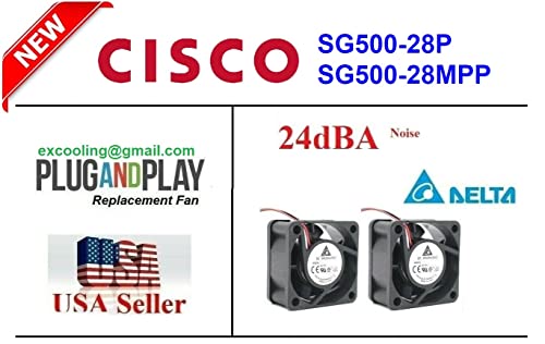 2x extracooling de ventiladores de substituição compatível com Cisco SG500-28p SG500-28MPP FAM