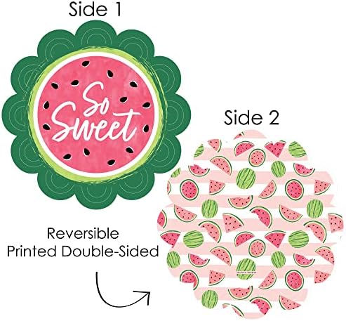 Big Dot of Happiness Sweet Watermelon - Fruit Party Round Table Decorações - Carregadores de papel - Coloque o cenário para 12
