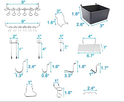 Ganchos de Pegboard KK5 - cabide grossa de pegboard de serviço pesado e suporte para ferramentas de pegboard, ganchos de metal para