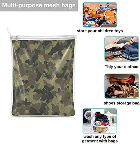Xigua 2 pacote de camuflagem de camuflagem Bolsas de lavanderia com zíper para lavar bolsas de lavagem Organizador de armazenamento