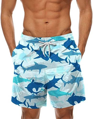 XXBR Mens Hawaiian Board Shorts Verão Summer Burunks de férias respiráveis ​​Troncos de natação Ocean Animal Prind Casual Beach Shorts