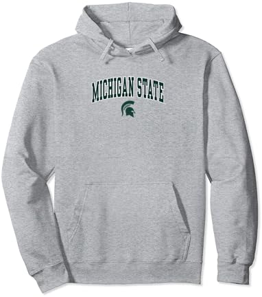 Michigan State Spartans Arch Over Heather Gray Pullover Hoodie