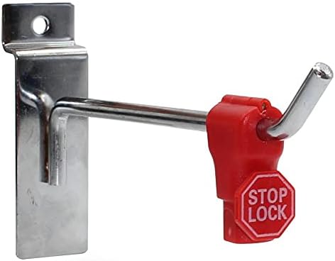 Casto Red Stop Lock 100pcs. com Stop Sign Anti-Roubo Varejo Display Anti-Sweep Security Pegboard Pin Hook Lock