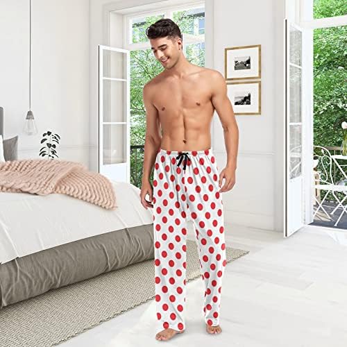 Calça de pijama xadrez floral para homens calças de lounge com bolsos de cordão de pijama de cordão