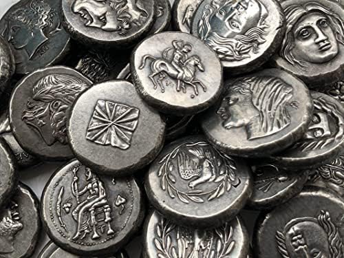 Moedas gregas Brass Silver Plated Artesanato de moedas comemorativas estrangeiras Tamanho irregular Tipo 31