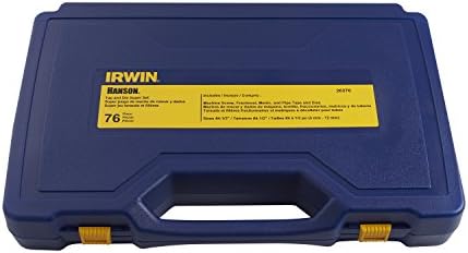 Irwin Tap e Die Set, Machine Screw/SAE/Métrica, 76 peças