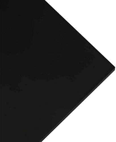 Zerobegin Perspex preto espelho liso de folha de plástico acrílico, fácil de cortar, para projetos de exibição de bricolage, largura