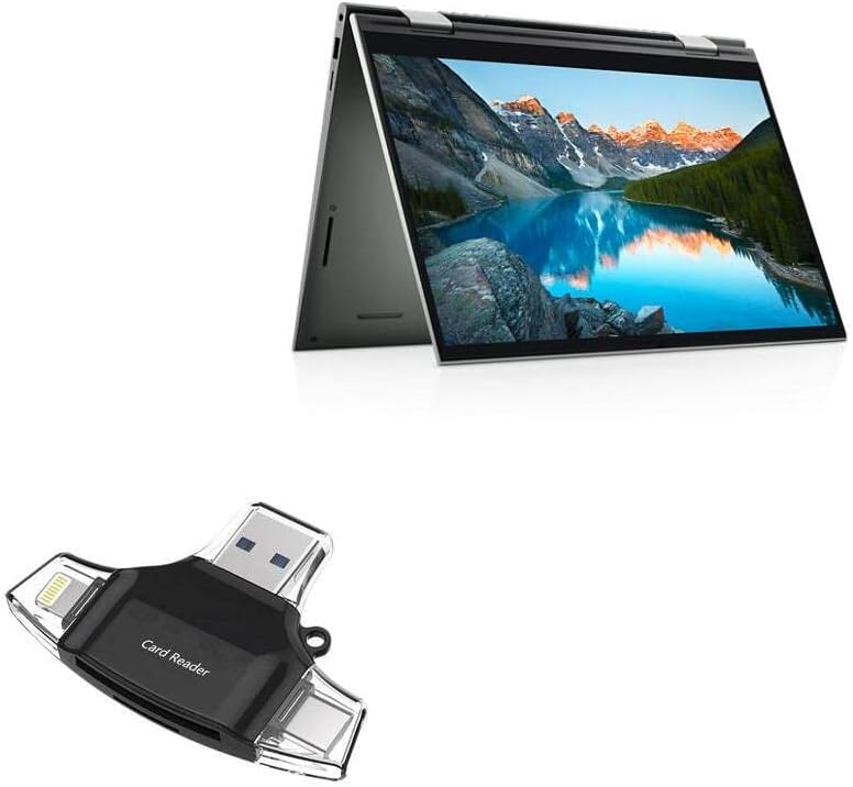 Boxwave Gadget Smart Compatível com Dell Inspiron 14 2-em-1-AllReader SD Card Reader, MicroSD Card Reader SD Compact USB para Dell Inspiron 14 2-1-Jet Black