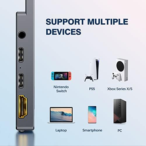 Monitor portátil de laptop de 17,3 polegadas para laptop, monitor de laptop IPS de 1080p FHD USB C HDMI Gaming Ultra-Thin
