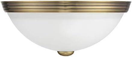 Savoy House 6-780-11-322 Flutue de luminária de teto de montagem descarregada em um acabamento de latão quente com vidro branco