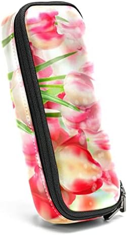 Sacos de cosméticos para mulheres, bolsas de bolsas de maquiagem de maquiagem de maquiagem Bolsa de maquiagem Girls, Spring Pink Tulips