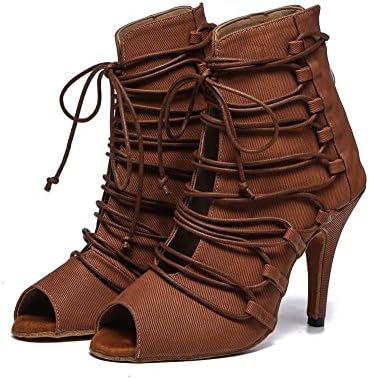 RUYBOZRY FEMNIMANTE FEM RECOMENTO LATIN DANCE BOTAS DE DANÇA LIGADO UP SALSA BALLROOOM PRÁTICA SAPATOS DE DANÇA DE FESTO, YCL529