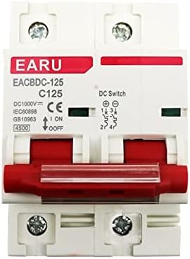 Yydscq 1pc DC 1000V Mini Circuito Protetor de Protetor de Proteção de sobrecarga de Circuito Solar 80A 100A 125A 2P DC1000V MCB PV POTOvoltaico System