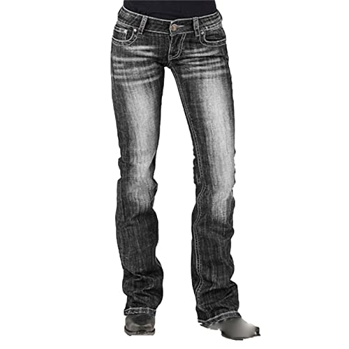 Jeans de bota de bota de corte de Mid Mid Rise Retro Stop Slimming calça jeans Juniors Vintage Legal Jean Troushers
