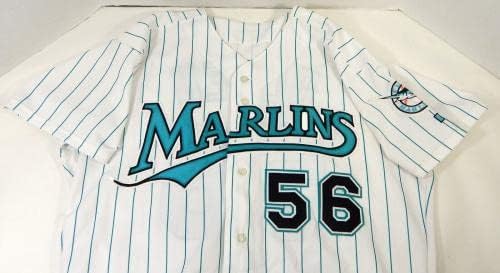 2002 Florida Marlins Kevin Olsen #56 Jogo emitiu White Jersey DP14323 - Jogo usou camisas MLB