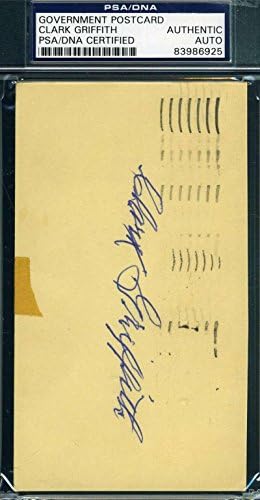 Clark Griffith assinou 1952 GPC PSA/DNA Autentic Autograph - MLB Cut Signature