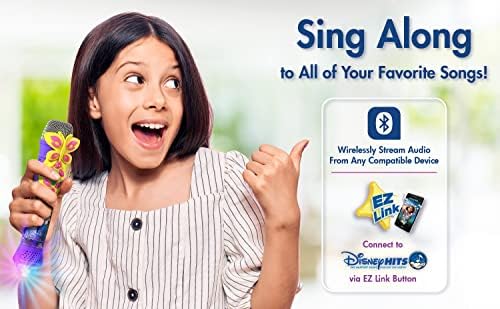 Ekids Disney Encanto Karaokê Microfone com alto -falante Bluetooth, o microfone sem fio se conecta às músicas da Disney via recurso