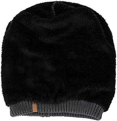 Chapéu de malha grossa homens homens macios lã de lã forrada para chapéus para clima frio moda à prova de vento tampa do crânio unissex unissex