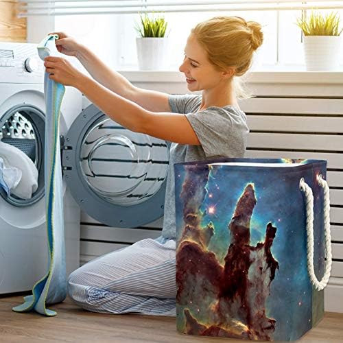 Deyya Starry Sky Laundry Bestkets cestam altos e resistentes dobráveis ​​para crianças adultas meninos adolescentes meninas em quartos